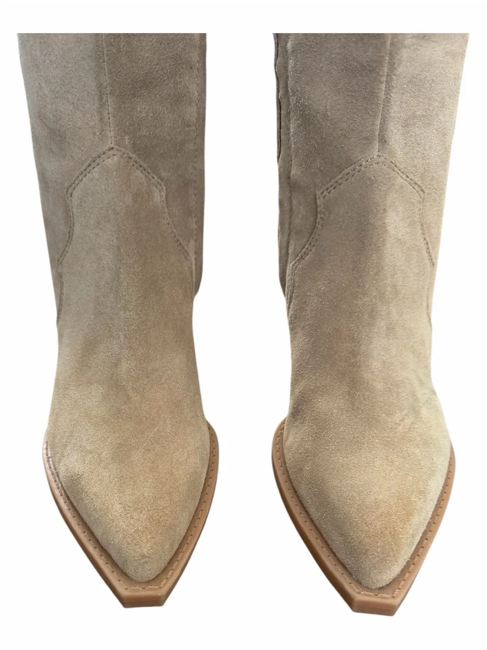 Dolce Vita Women's Regy Western Boot Beige Suede Over Western Boots